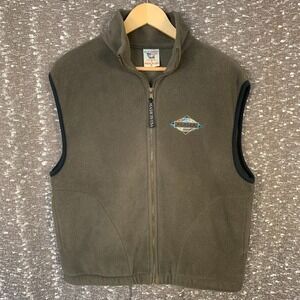 Vintage Polar Graphics Alaska Embroidered Fleece‎ Full Zip Vest Men's Small